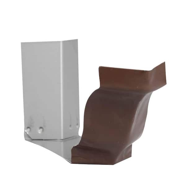 Amerimax Home Products 5 in. Musket Brown Aluminum K-Style Outside Gutter Strip Miter