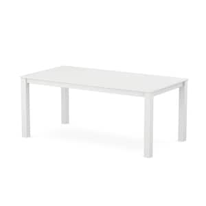 Parsons 38 in. x 72 in. Classic White HDPE Plastic Rectangle Dining Table
