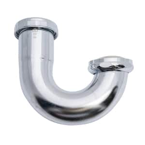 1-1/2 in. 20-Gauge Brass Sink Drain J-Bend, Chrome-Plated
