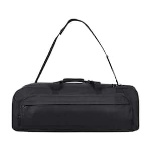 30.3 in. Telescope Case, Multi-Pocket Storage Bag with Fixed Buckles, Black, Fabric, Briefcase with 17 in. Laptop