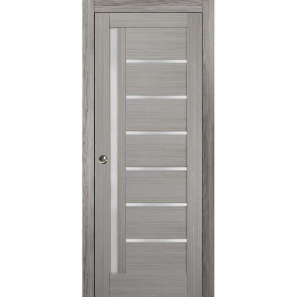 36 in. x 96 in. 1-Panel Gray Ash Finished MDF Sliding Door with Hardware price history on PriceWatchPro