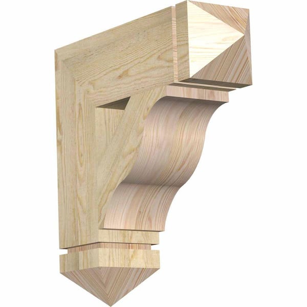 Ekena Millwork 6 in. x 22 in. x 22 in. Douglas Fir Funston Arts and Crafts Rough Sawn Bracket