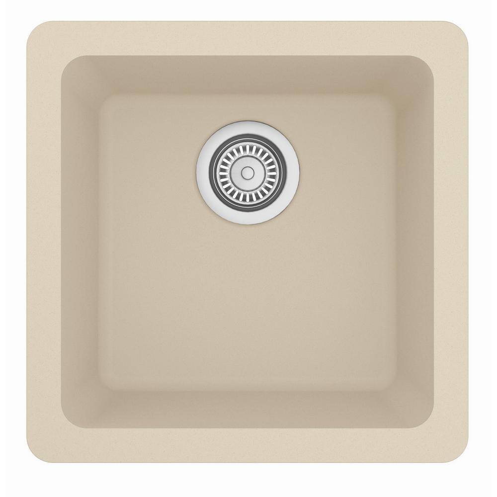 Bisque Quartz Composite Undermount Bar Sink, 16.63"