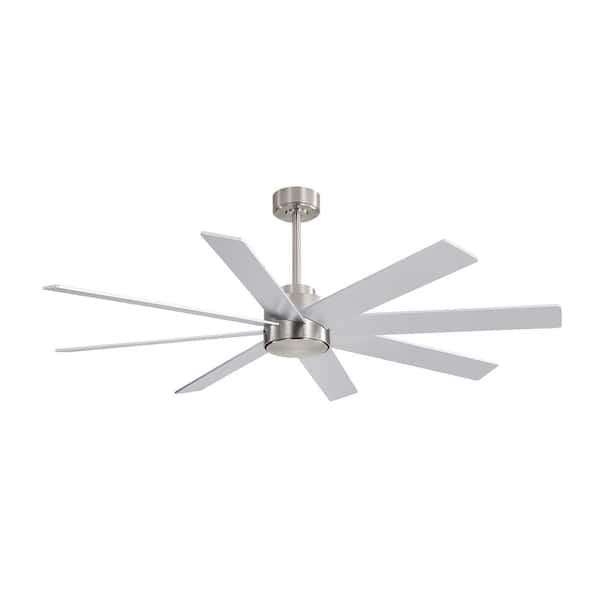 MLiAN 72 in. 8-Plywood Blades Nickel and Silver Indoor Ceiling Fan with Remote