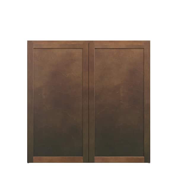 Amherst Shaker 42 in. W x 42 in. H x 12 in. D in Walnut Plywood Assembled Wall Cabinet