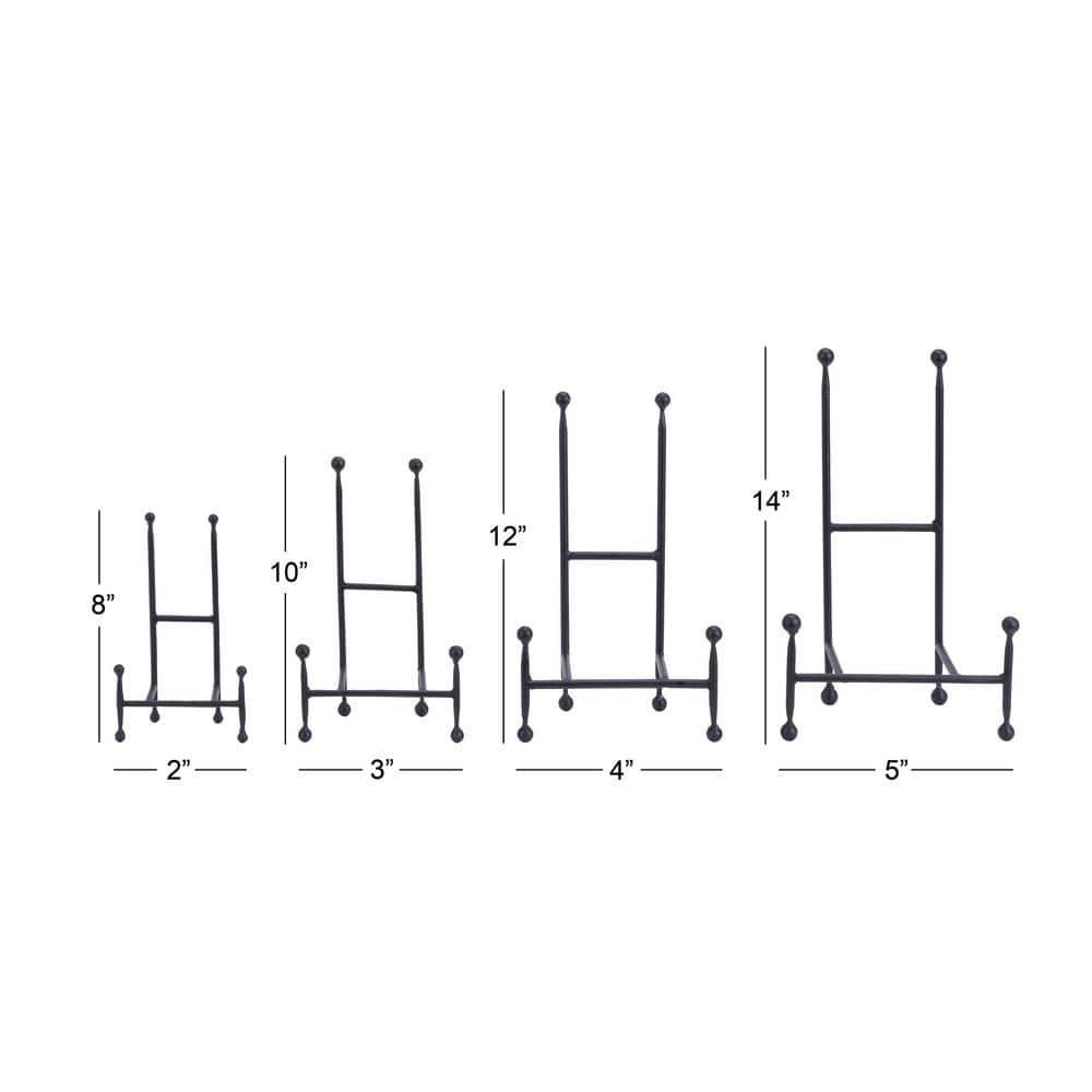 Black Iron Ball-Tip Easel Set for Art Display