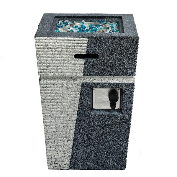Tidoin 29.1 in. H Gray Square Outdoor Concrete Propane Fire Pit Table