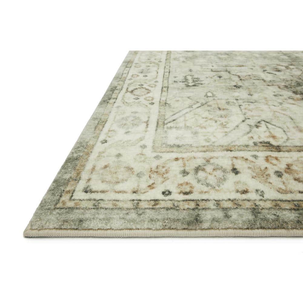 Rosette Sage & Beige Square Plush 18" Area Rug Sample