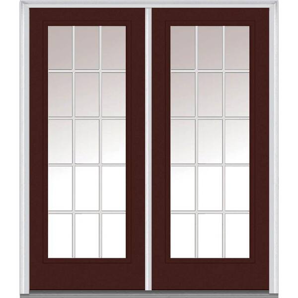 MMI Door 72 in. x 80 in. Internal Grilles Right-Hand Inswing Full Lite Clear Glass Low-E Glass Painted Steel Prehung Front Door