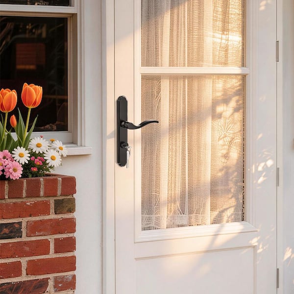 Senyhardware Matte Black Lockable Storm Door Handleset Integrated