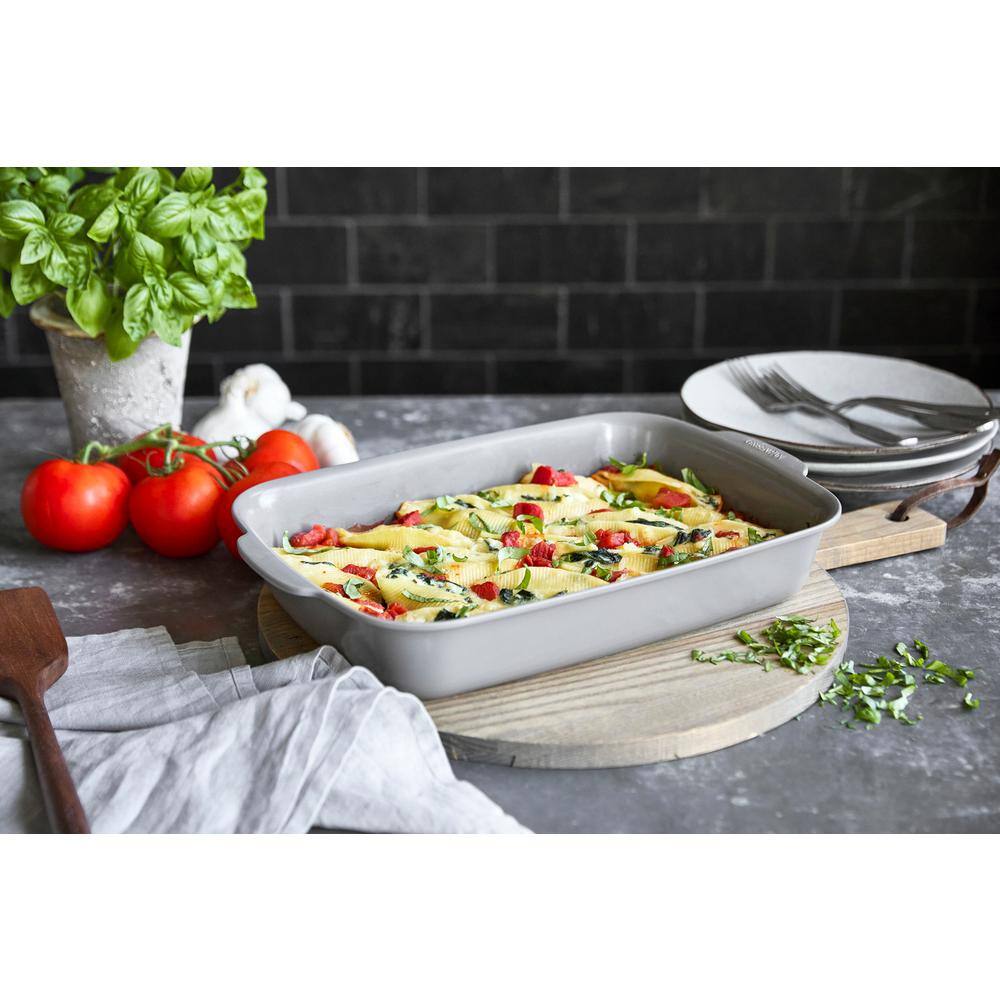 Gray Aluminum Nonstick Rectangular Baking Pan with Lid