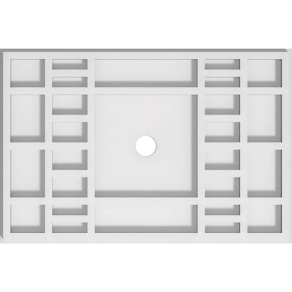 Ekena Millwork 1 in. P X 14 in. W X 9-3/8 in. H X 1 in. ID Beaux Architectural Grade PVC Contemporary Ceiling Medallion