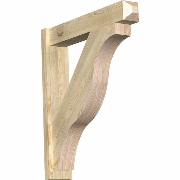 Ekena Millwork 6 in. x 34 in. x 30 in. Douglas Fir Fuston Craftsman Rough Sawn Outlooker