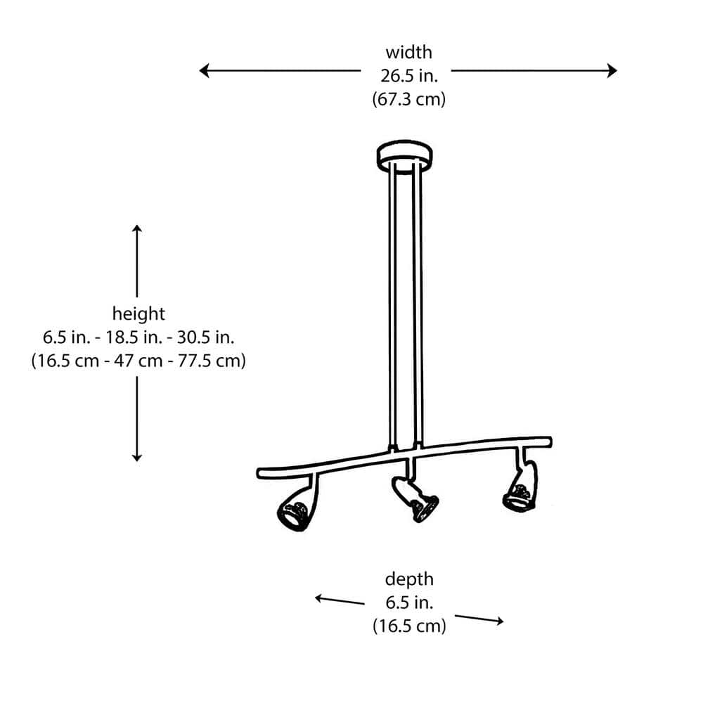 Brushed Nickel 26.5" Wave Track Light with Adjustable Shades