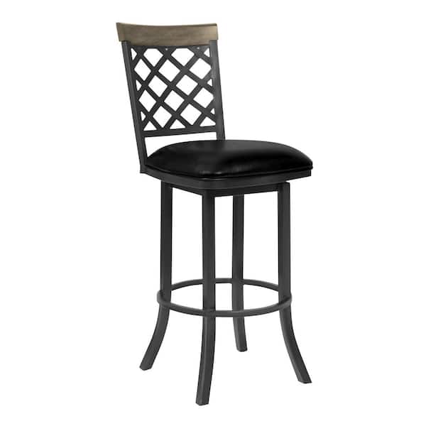 Armen Living Bree 39 in. Vintage Black Bar Stool