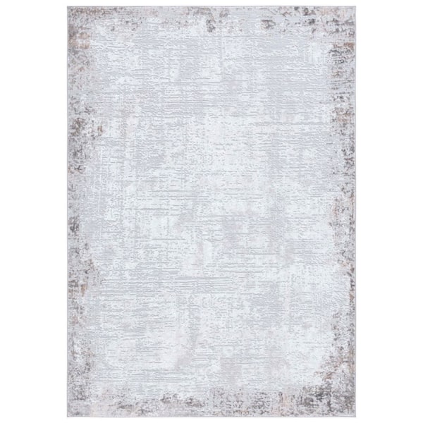 Parker 5 ft. x 8 ft. Gray/Ivory Distressed High-Low Area Rug