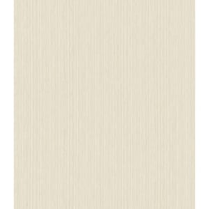 Textile Effect Vertical Cream Paper Non-Pasted Strippable Wallpaper Roll (Cover 56.05 sq. ft.)