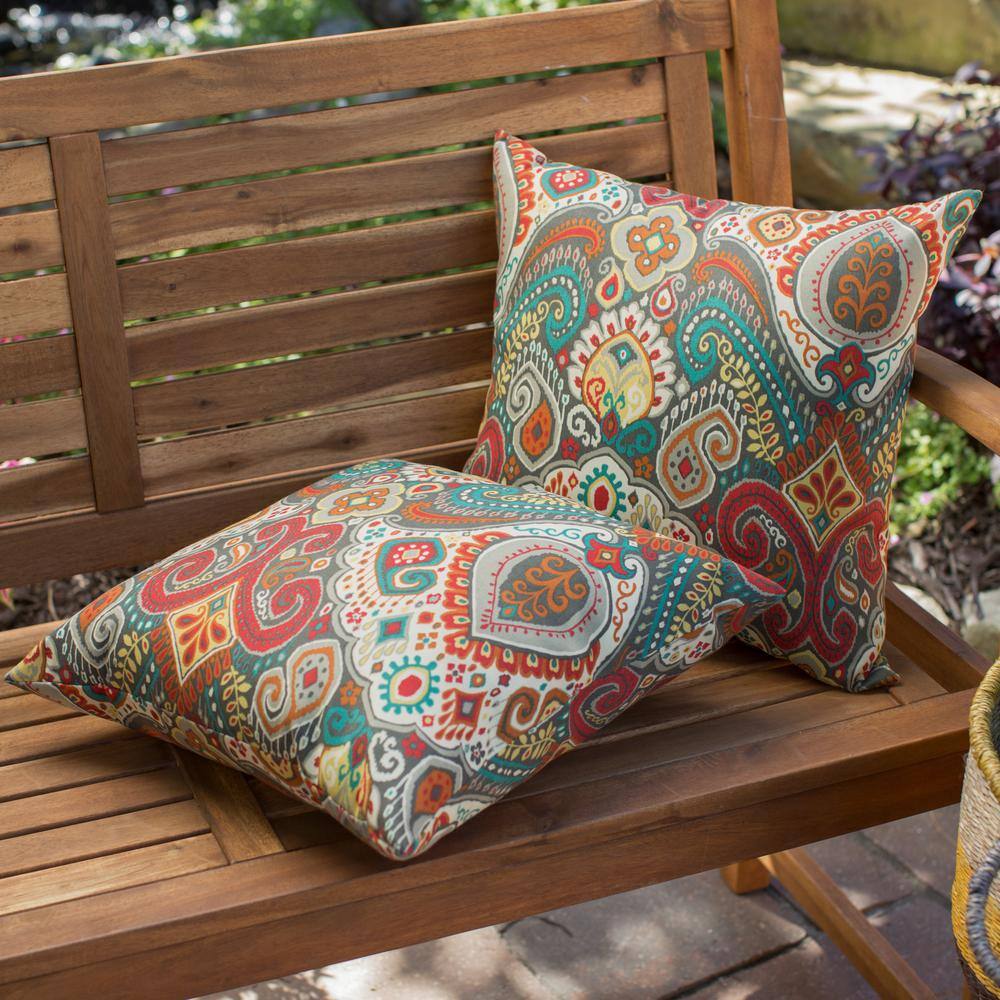 17" Square Outdoor Accent Pillows Set in Asbury Park