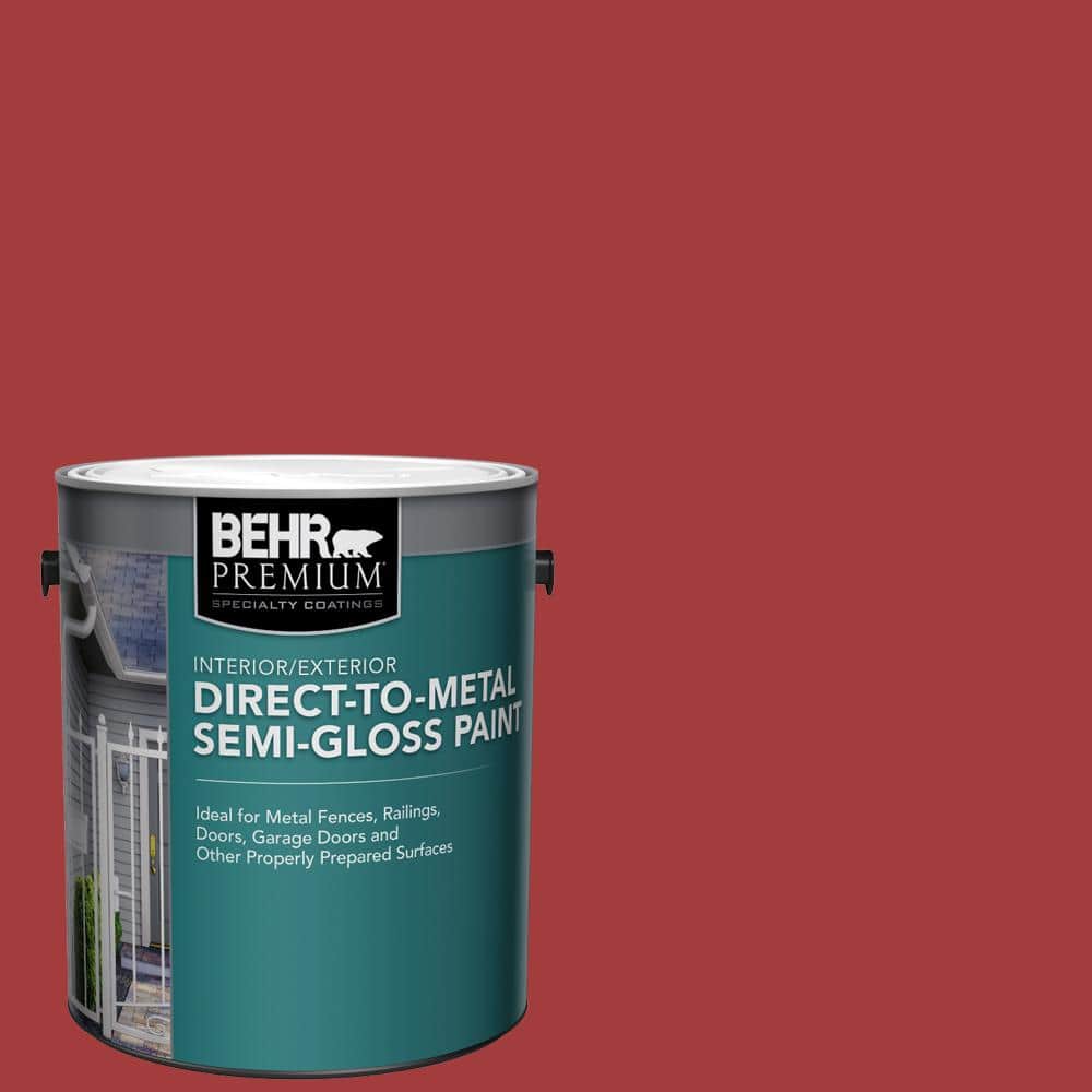 Behr Premium 1 Gal Red Semi Gloss Direct To Metal Interior Exterior Paint 321001 The Home Depot