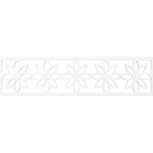 Ekena Millwork Daisy Fretwork 0.375 in. D x 47 in. W x 12 in. L PVC Panel Moulding