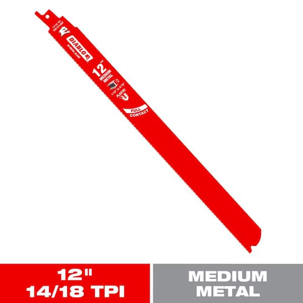 DIABLO 12 in. 14/18 TPI Bi-Metal Reciprocating Saw Blade for Medium Metal