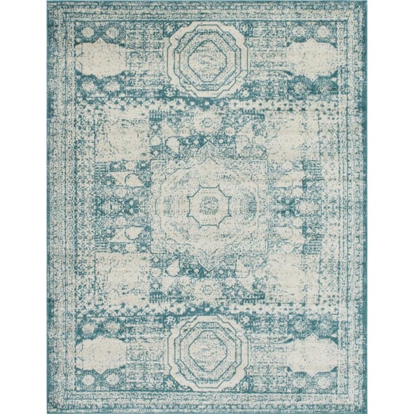 Unique Loom Turquoise 8 ft. x 10 ft. Bromley Area Rug