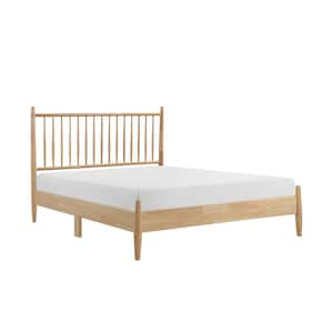 Aveline Beige Wood Frame Full Platform Bed