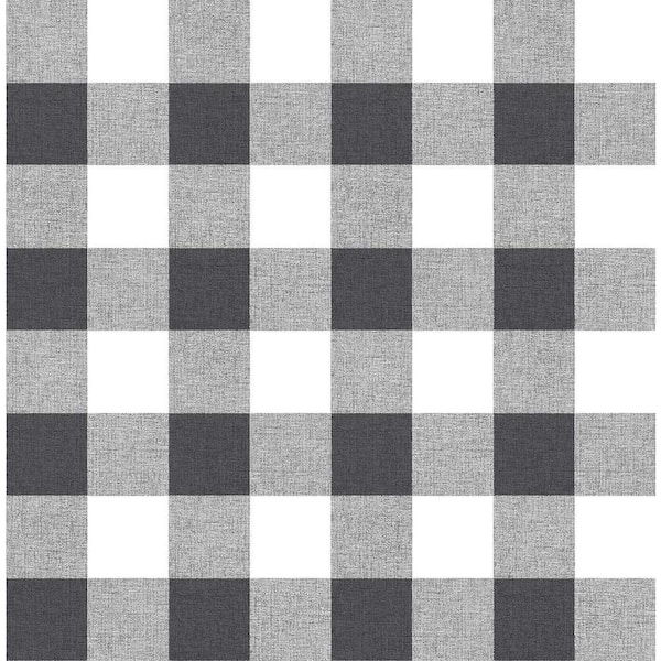 Paramount, Black and White Picnic Plaid 18 in. x  in. Peel and Stick  Wallpaper WQNW34500 - The Home Depot