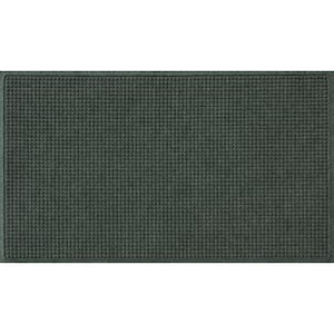 Aqua Shield Squares Evergreen 35 in. x 59 in. PET Polyester Door Mat