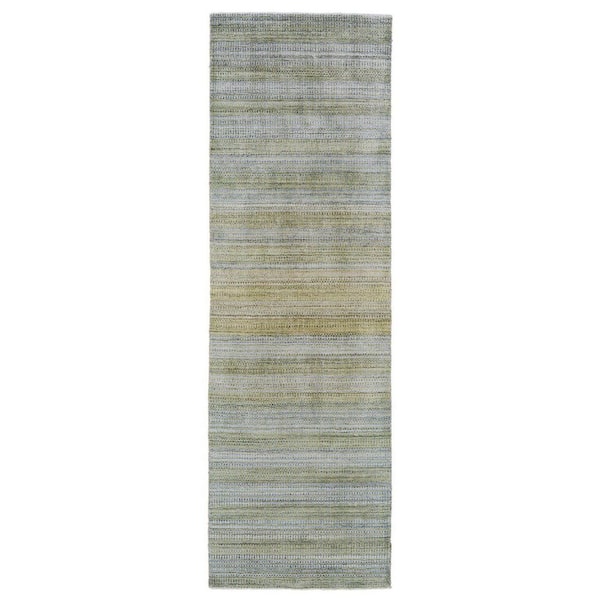 2 ft. x 10 ft. Blue and Green Ombre Area Rug