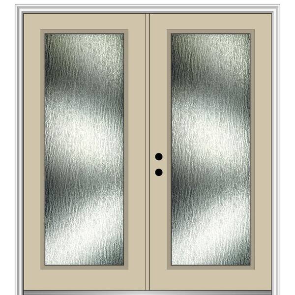 MMI Door Rain Glass 72 in. x 80 in. Right-Hand Inswing Full Lite Painted Wicker Prehung Front Door on 4-9/16 in. Frame