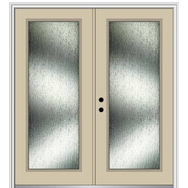 MMI Door 72 in. x 80 in. Right-Hand Inswing Rain Glass Wicker Fiberglass Prehung Front Door on 4-9/16 in. Frame