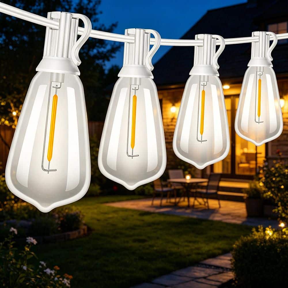 Buffer Lightning Wiz Tee　XLサイズ　ホワイト　入手困難 13 Light 25 ft. White Outdoor Hardwired Edison ST38 LED Patio