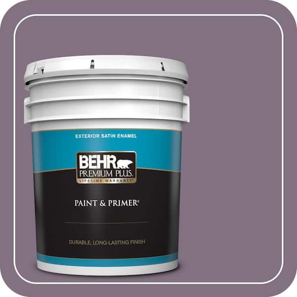 BEHR PREMIUM PLUS 5 gal. Home Decorators Collection #HDC-SP14-9 Decorative Iris Satin Enamel Exterior Paint & Primer