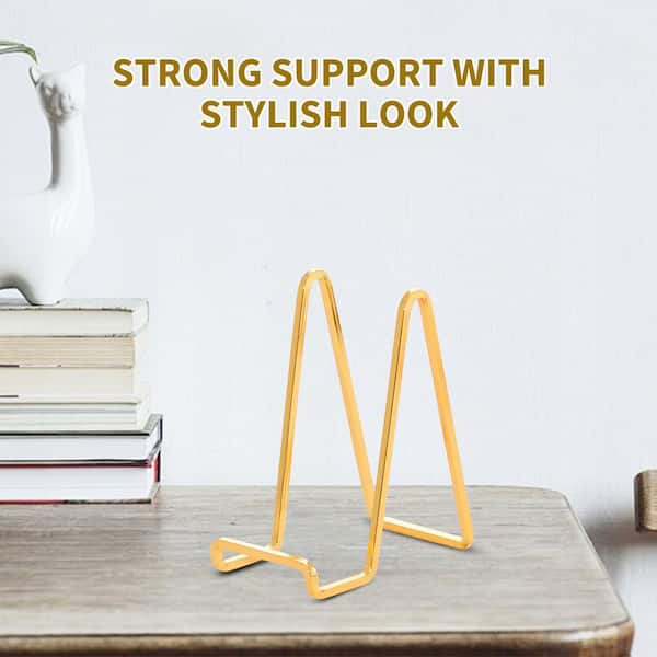 24Kゴールドプレート皿型スタンド 3-Pack Metal Easel Display Stand 6 in. Plate Holder Tabletop