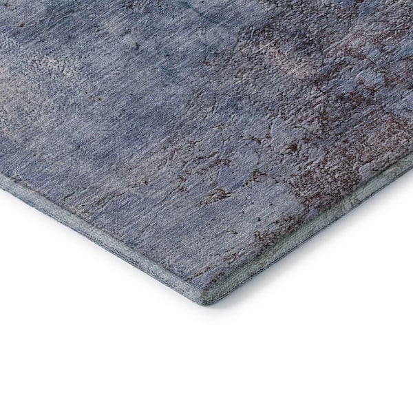 Mayfield Premium Machine Washable Indoor/Outdoor Geometric AMF646 Blue 10 ft. x 14 ft. Area Rug