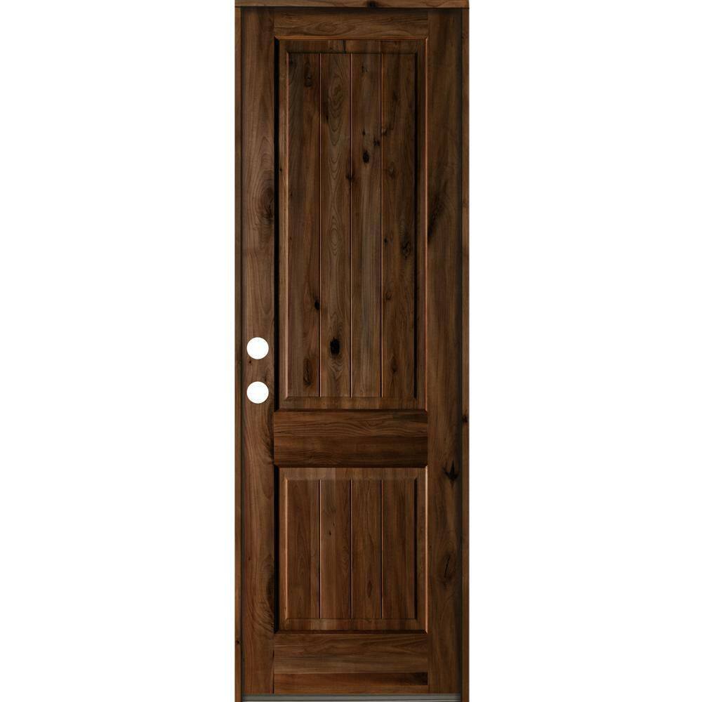Krosswood Doors 32 in. x 96 in. Rustic Knotty Alder Square Top V ...