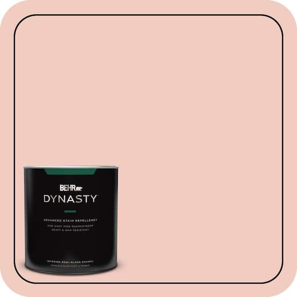 BEHR DYNASTY 1 qt. #200E-2 Salmon Tint Semi-Gloss Enamel Interior Stain-Blocking Paint & Primer