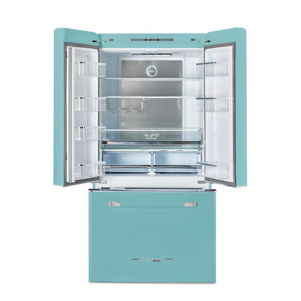 Ocean Mist Turquoise French Door Refrigerator with Ice Maker
