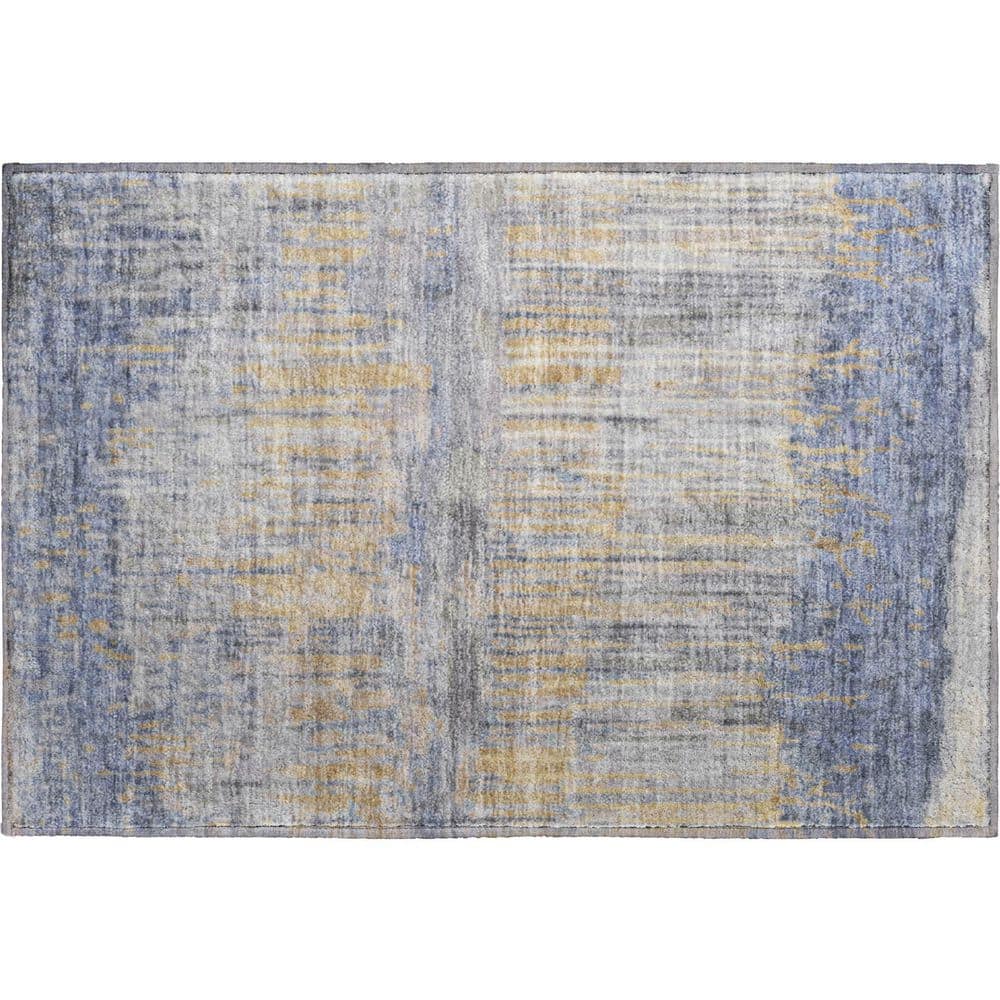 Mayfield Premium Machine Washable Abstract AMF2428 Denim 2 ft. x 3 ft. Accent Rug price history on PriceWatchPro