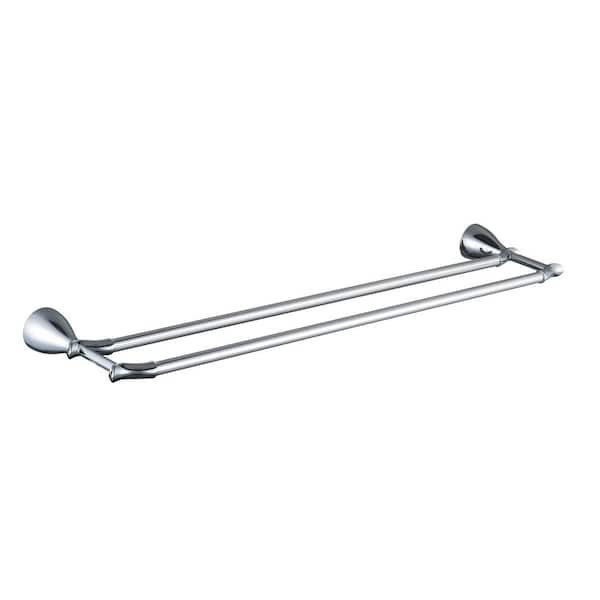 Glacier Bay Edgewood 24 in. Double Towel Bar in Chrome