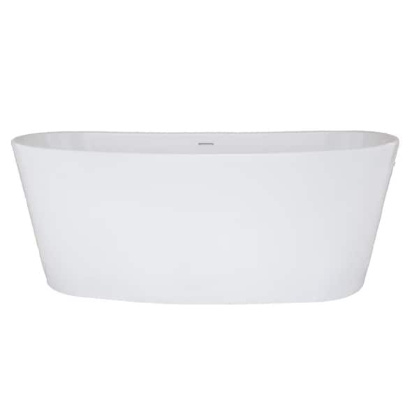 Hydro Systems Newbury 62 in. Solid Surface Flatbottom Non-Whirlpool Air Bath Bathtub in White