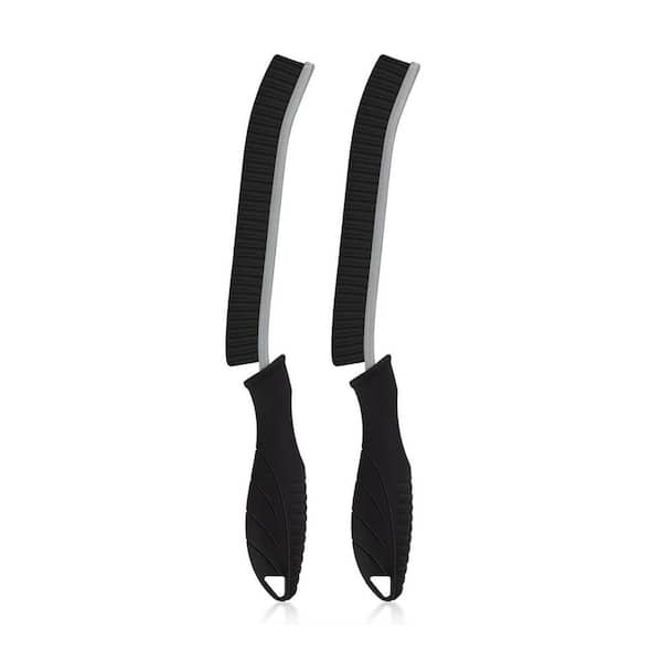 Crevice Cleaning Brush 8.8 in. Ergonomic Hard Bristles Scrub Tool for Tight Spaces Home Bathroom Kitchen (2-Pack)