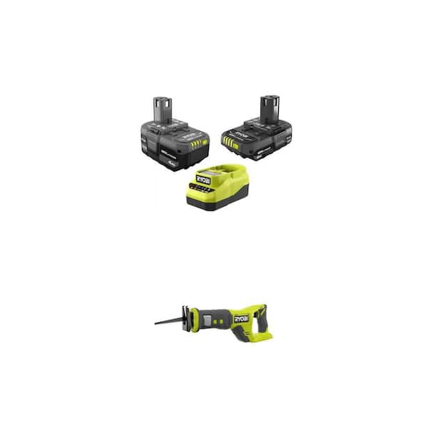 ONE+ 18V Starter Kit with 2.0 Ah Battery, 4.0 Ah Battery, Charger and Cordless Reciprocating Saw (Tool Only)