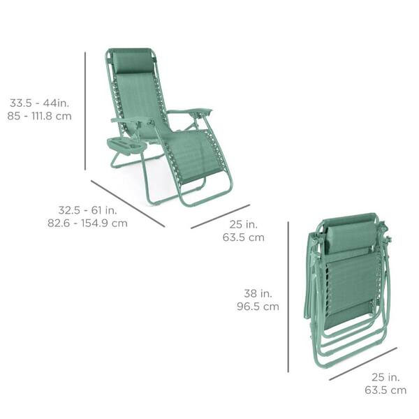 Best Choice Products Seafoam Metal Zero Gravity Reclining Lawn