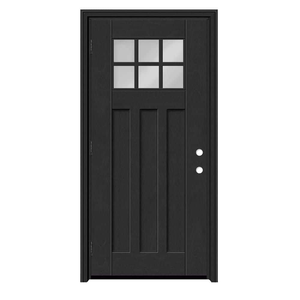 Regency 36 in. x 80 in. 6Lite Toplite Clear Glass RHOS Onyx Mahogany Fiberglass Prehung Front Door w/6-9/16 in. Jamb price history on PriceWatchPro