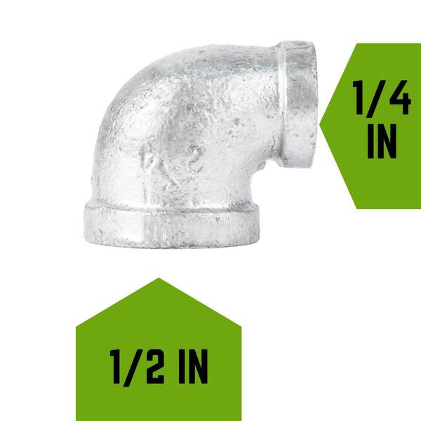 Stz 1 2 In X 1 4 In Galvanized Iron 90 Degree Fpt X Fpt Reducing Elbow Fitting Pdg Re 1214 The Home Depot
