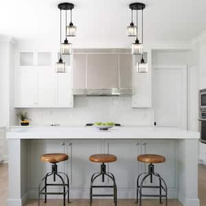 3-Light Black Modern Classic Style Crystal Chandelier for Kitchen Island with No Bulbs Included