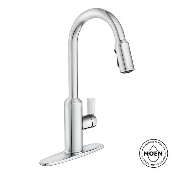 Meena Chrome 15.94 in. H Pull Down Sprayer Kitchen Faucet with 360 Degree Spout Swivel and Power Boost