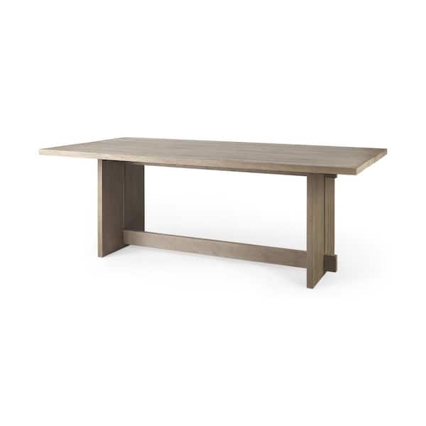 HomeRoots Taupe Wood 42 in. 4 Legs Dining Table Seats 6)